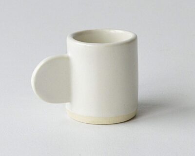 Espresso Cup - Satin White - Disc Handle