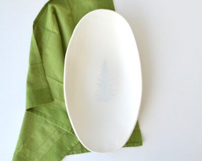 Oval Server - Satin White - Spruce