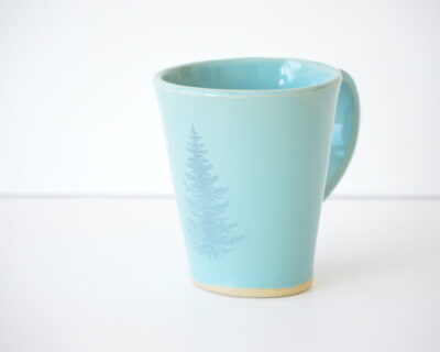 Tall Mug  - Turquoise - Spruce Tree