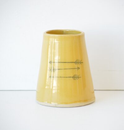 Modern Bud Vase - Yellow - Arrows