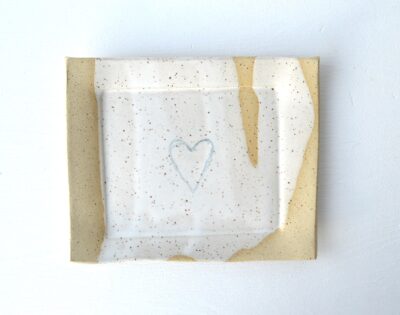 Heart Plate - White - Speckled