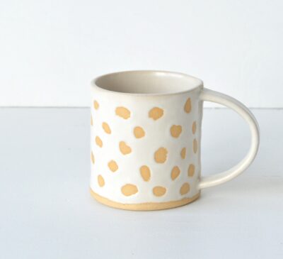 Boho Smallish Mug - Dots- Satin White