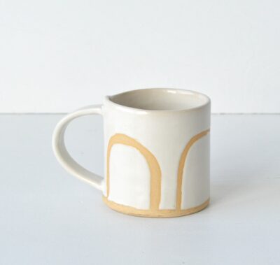 Boho Smallish Mug - Stripes- Satin White - Arches