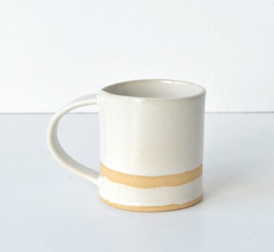 Boho Smallish Mug - Stripes- Satin White - Stripe