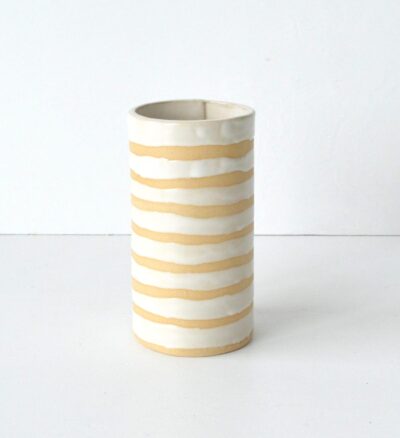 Boho Vase -  Satin White -  Stripes