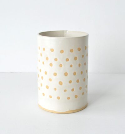 Large Vase - Boho - Dots - Satin White