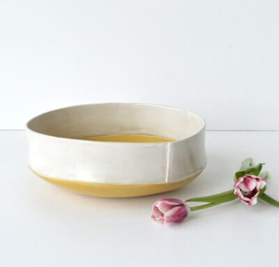 Gourd Bowl - Medium - Yellow + White