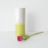 Designer Vase - Gloss White + Chartreuse Dip