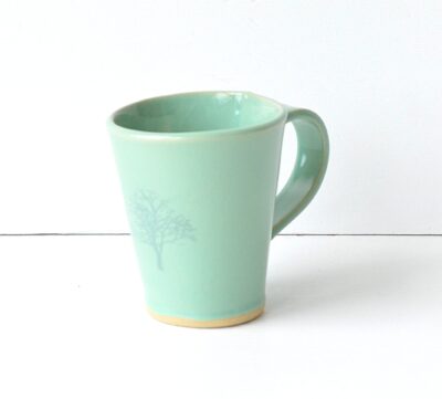 Tall Mug  - Green - Winter Tree II