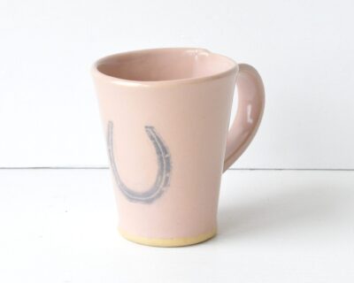 Tall Mug  - Pink -Horseshoe