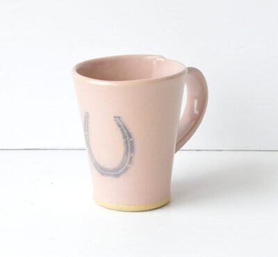 Tall Mug  - Pink -Horseshoe