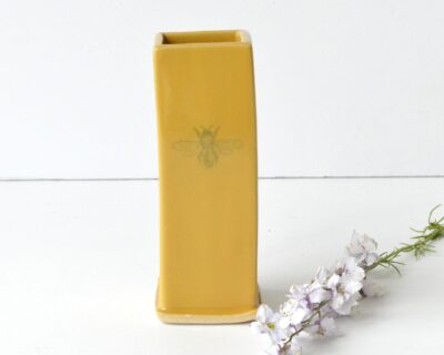 Square Bud Vase - Yellow -Bee
