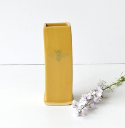Square Bud Vase - Yellow -Bee