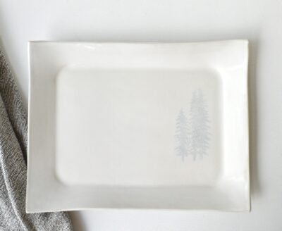 Rectangle Platter - Gloss White - Triple Tree