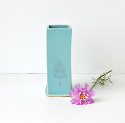 Square Bud Vase - Evergreen - Turquoise