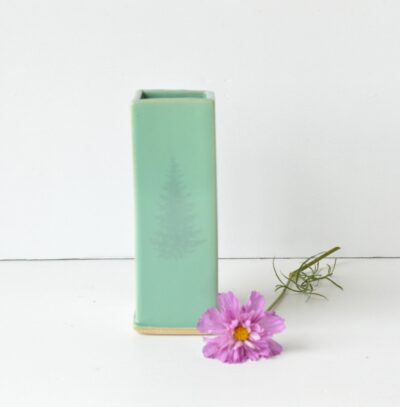 Square Bud Vase - Green - Spruce
