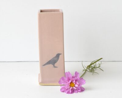 Square Bud Vase - Pink - Bird