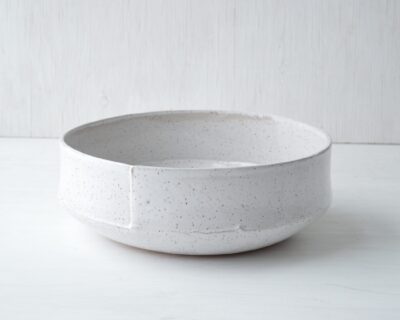 Gourd Bowl - Medium - Speckled - White