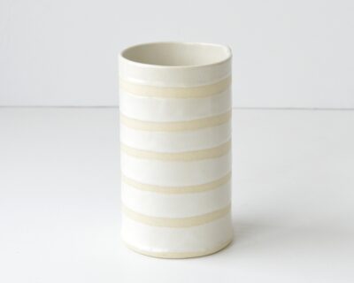 Boho Vase -  White on White -  Stripes