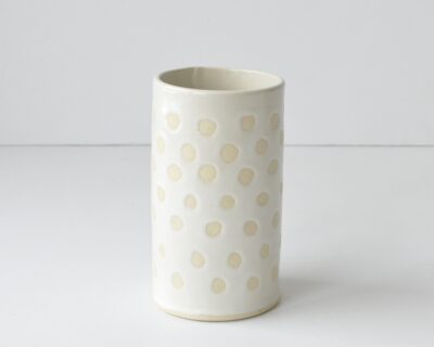 Boho Vase -  White on White -  Dots