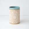 Pattern Vase - Turquoise + White - Speckled Clay