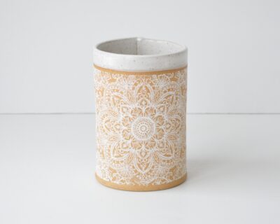 Pattern Vase -  White - Speckled Clay