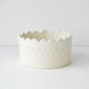 Scalloped Garden Basket - Satin White - Dots