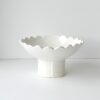 Tall Pedestal Bowl - Scalloped - White