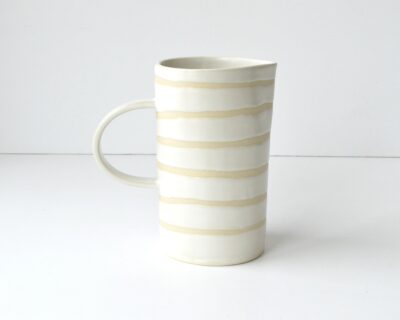 Tall Nord Pitcher - Boho Stripe - Satin White