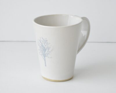 Tall Mug  - White - Winter Tree