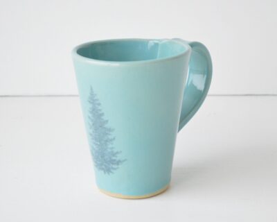 Tall Mug  - Turquoise - Spruce Tree