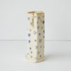 Hex Pattern Bud Vase - Blue Hearts+ Gold Drip