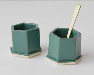Salt + Pepper Cellar Set - Forest Moss- Hex