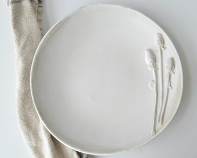 Large Server - Matte White - Coneflower - WILDFLOWER SERIES