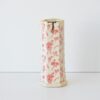 Hex Pattern Bud Vase - Red Wildflowers+ Gold Drip