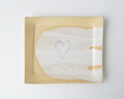 Heart Plate - White - Speckled