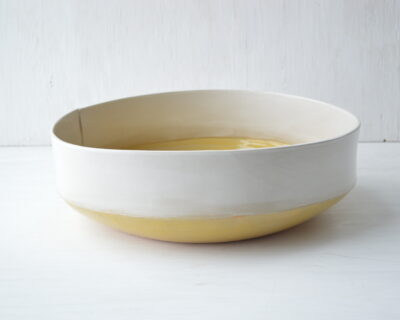 Gourd Bowl - Large - Yellow + Satin White