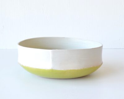 Gourd Bowl - Medium - Chartreuse + White