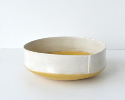 Gourd Bowl - Medium - Yellow + White