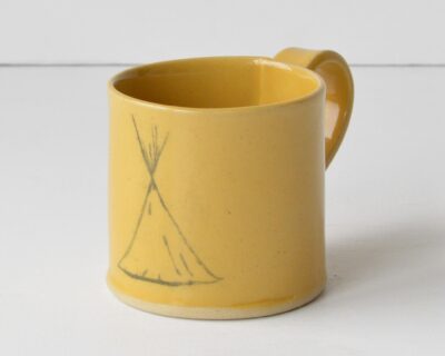 Hand - Built Pottery Mug - Yellow - Tipi