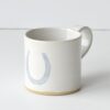 Hand - Built Pottery Mug - White - Horseshoe