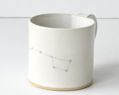 Hand - Built Pottery Mug - White - Dipper