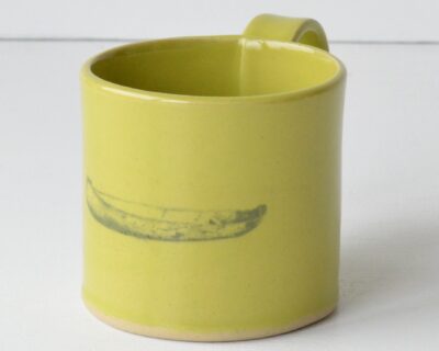 Hand - Built Pottery Mug - Chartreuse - Canoe