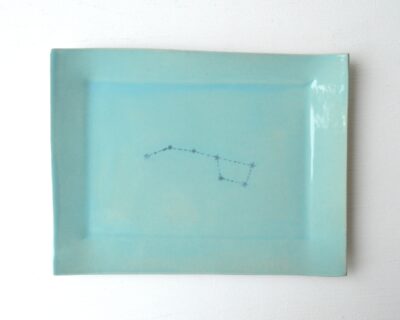 Mono Printed Stoneware Gift Plate - Dipper - Turquoise