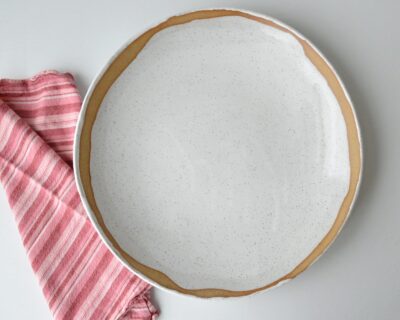 Large Ceramic Serving Bowl - Speckled White