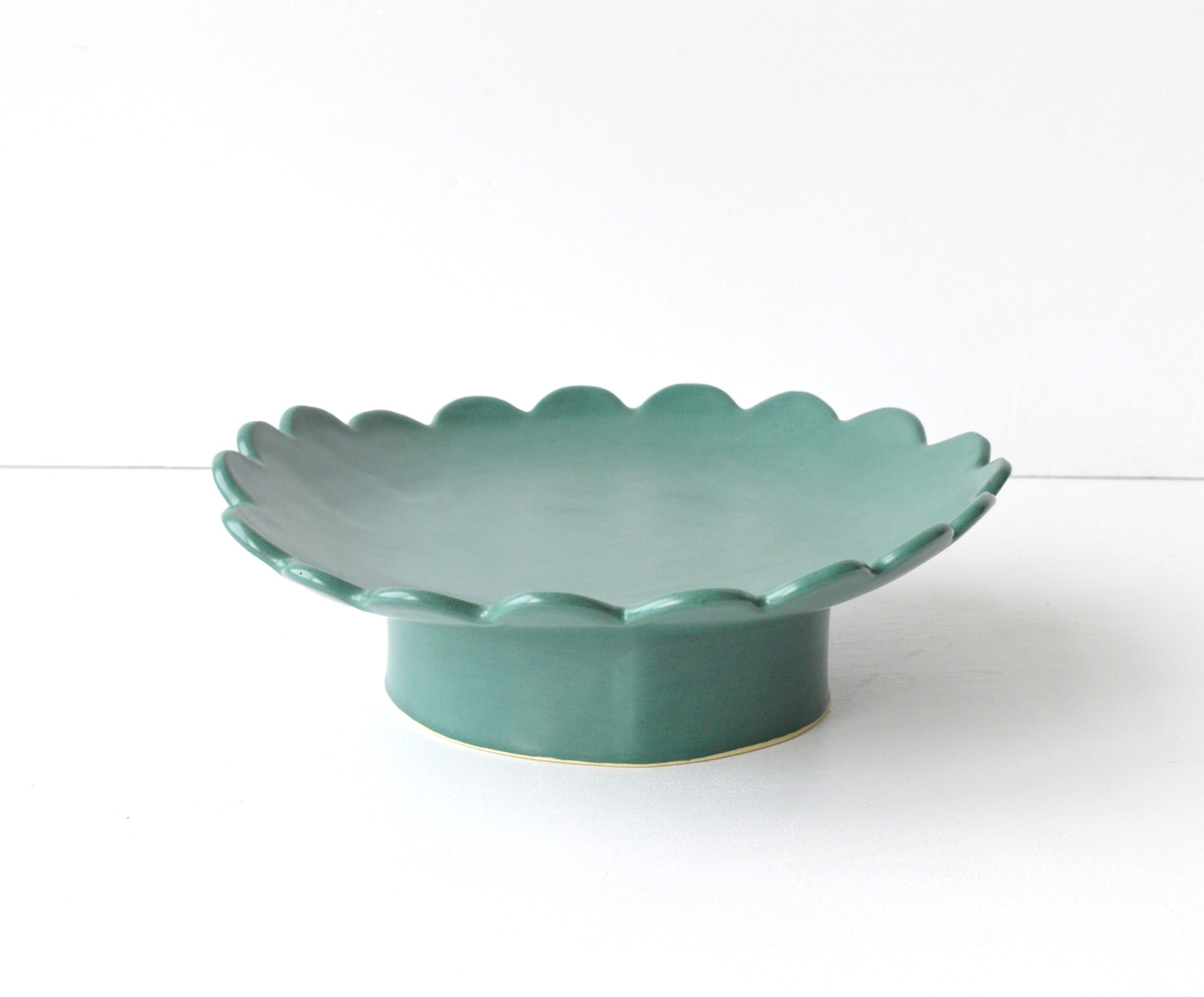 Pedestal Bowl - Scalloped - Moss - Image 2