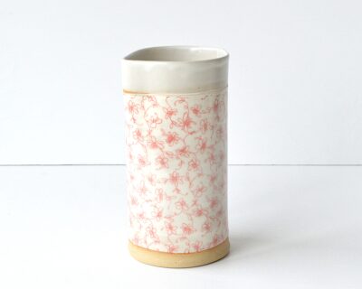 Stoneware Carafe -Red Floral