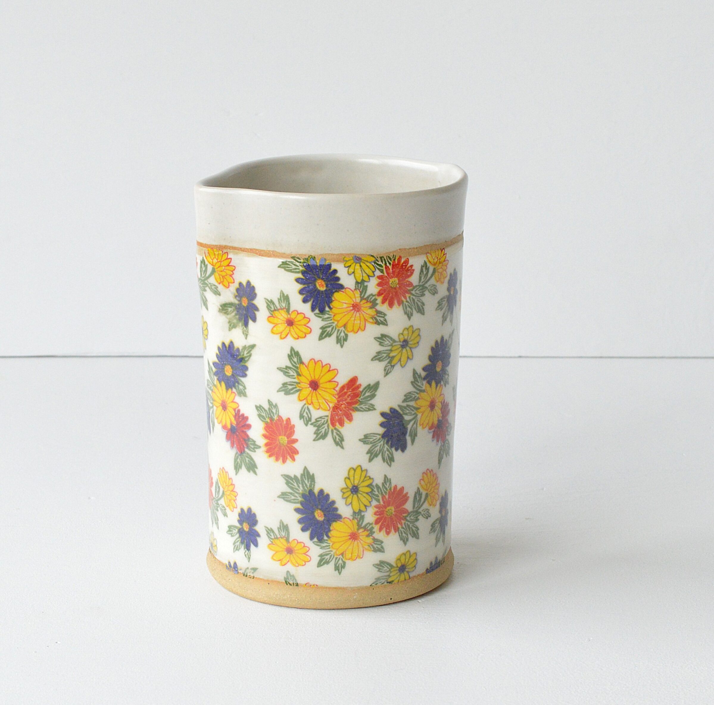 Stoneware Carafe -Floral
