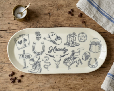 Oval Ceramic Platter - Howdy