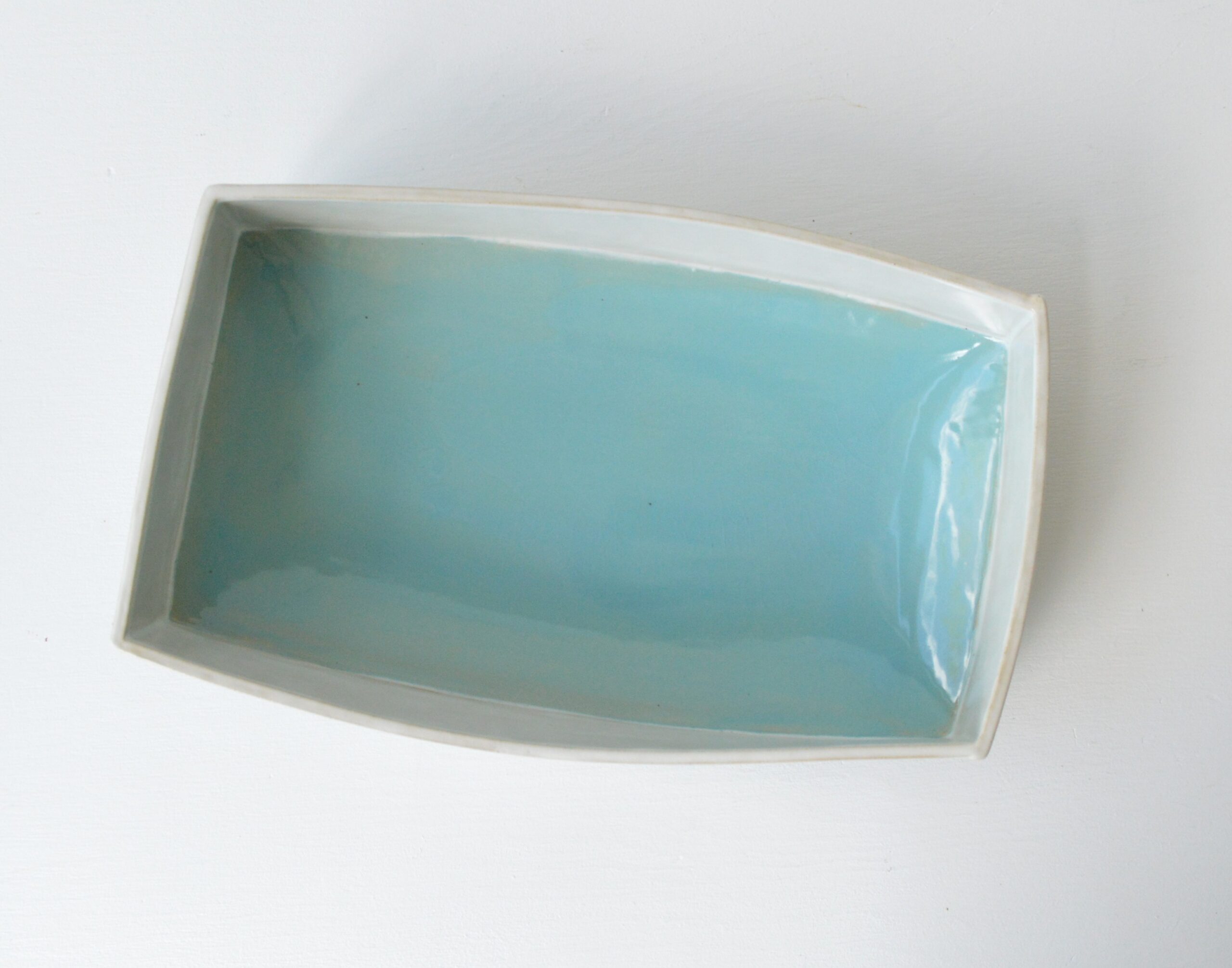 Rectangle Zen Bowl - Turquoise + Satin White - Image 4